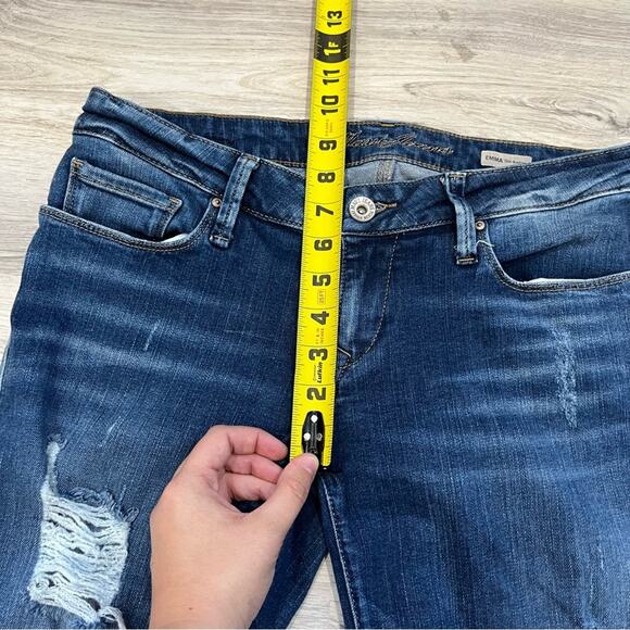 Mavi Emma Slim Boyfriend Blue Jeans Distressed Low Rise - Picture 7 of 9